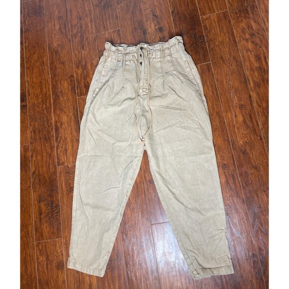 Free People Brown drawstring pants size Medium - Picture 1 of 7